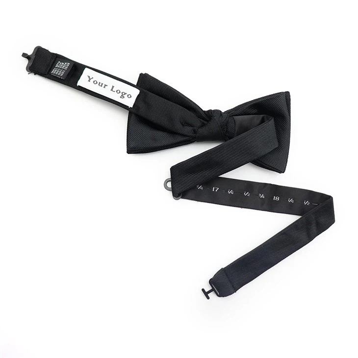 Black Silk Pre Tied Bow Tie